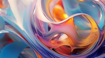 AI Generative Abstract Glassblowing Art texture background photo