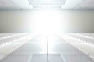 AI generated Abstract futuristic architecture background, Minimal technology white backdrop, Generative AI photo