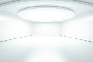 AI generated Abstract futuristic architecture background, Minimal technology white backdrop, Generative AI photo