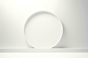 AI generated Abstract futuristic architecture background, Minimal technology white backdrop, Generative AI photo