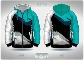 EPS jersey sports shirt vector.Paint the water green black white pattern design, illustration, textile background for sports long sleeve hoodie vector