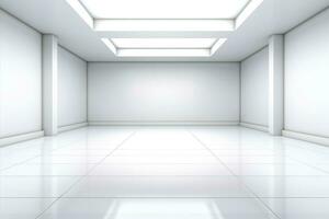 AI generated Abstract futuristic architecture background, Minimal technology white backdrop, Generative AI photo