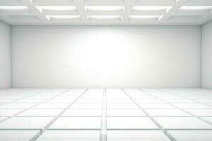 AI generated Abstract futuristic architecture background, Minimal technology white backdrop, Generative AI photo
