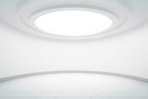 AI generated Abstract futuristic architecture background, Minimal technology white backdrop, Generative AI photo
