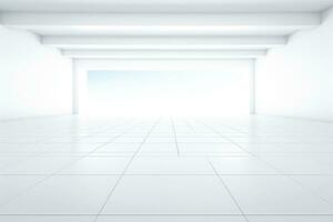 AI generated Abstract futuristic architecture background, Minimal technology white backdrop, Generative AI photo