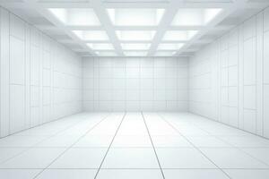 AI generated Abstract futuristic architecture background, Minimal technology white backdrop, Generative AI photo