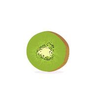 Kiwi Fruit Icon Set Vector Design. Ripe whole kiwi fruit and half kiwi fruit isolated on white background. Chinese gooseberry half cross section flat color vector icon for food apps and websites