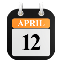 3d Rendern von ui Symbol April Tag 12 png