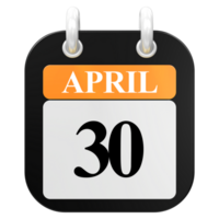 3d Rendern von ui Symbol April Tag 30 png