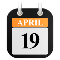 3d Rendern von ui Symbol April Tag 19 png