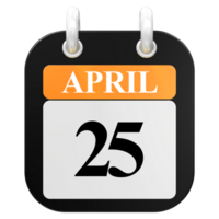 3d Rendern von ui Symbol April Tag 25 png