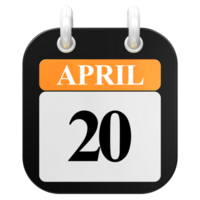 3d Rendern von ui Symbol April Tag 20 png