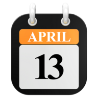 3d Rendern von ui Symbol April Tag 13 png