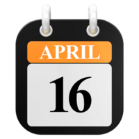 3d Rendern von ui Symbol April Tag 16 png