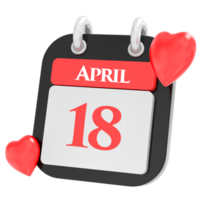 April with heart month day icon png