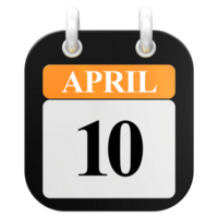 3d Rendern von ui Symbol April Tag 10 png