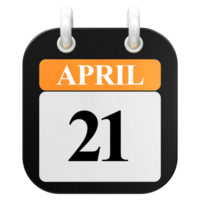 3d Rendern von ui Symbol April Tag 21 png