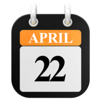 3d Rendern von ui Symbol April Tag 22 png