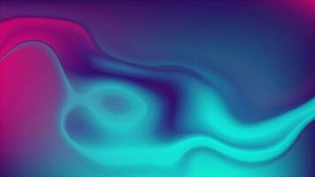 Blau lila Neon- fließend Flüssigkeit Wellen Video Animation