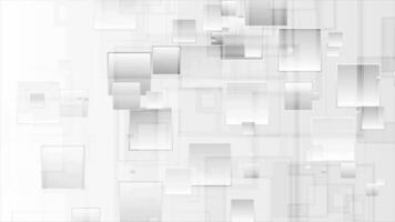 Abstract grey tech geometric glossy squares video animation