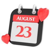 August mit Herz Monat Tag 23 png