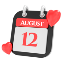 agosto con cuore mese giorno 12 png