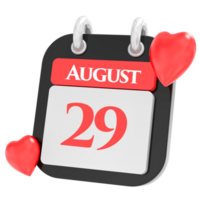 August mit Herz Monat Tag 29 png