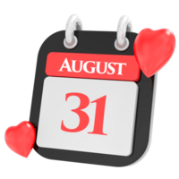 agosto con cuore mese giorno 31 png