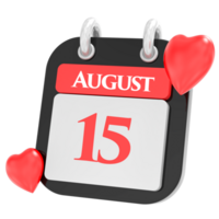 August mit Herz Monat Tag 15 png