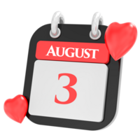 August with heart month day 3 png