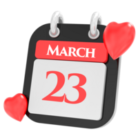 marzo con cuore mese giorno 23 png