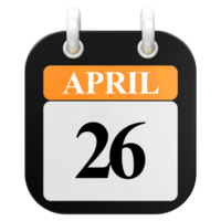 3d Rendern von ui Symbol April Tag 26 png