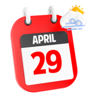 April sonnig windig schwer Regen 3d Symbol Tag 29 png