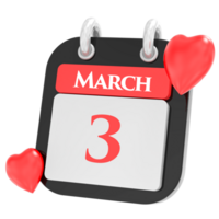 marzo con cuore mese giorno 3 png