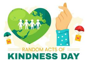 Random Acts of Kindness Vector Illustration on February 17th Various Small Actions to Give Happiness with Love in Flat Cartoon Background Design