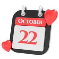 octubre con corazón mes día 22 png