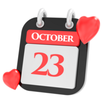 Oktober mit Herz Monat Tag 23 png