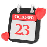 octubre con corazón mes día 23 png