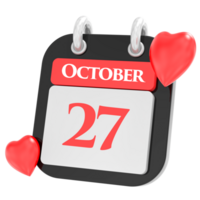 Oktober mit Herz Monat Tag 27 png