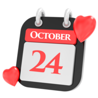 Oktober mit Herz Monat Tag 24 png