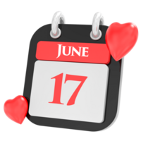 junio con corazón mes día 17 png