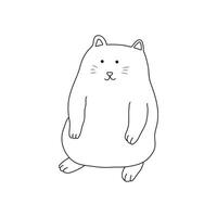 mano dibujado niños dibujo vector ilustración gracioso gato en pie icono en garabatear estilo