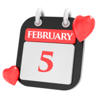 Heart For FEBRUARY month icon of day 5 png
