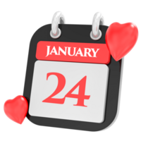 Heart For january month icon of day 24 png