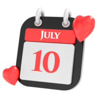 July with heart month day 10 png