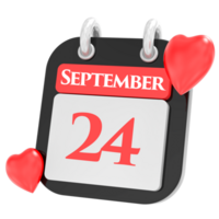 September mit Herz Monat Tag 24 png