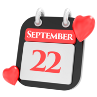 septiembre con corazón mes día 22 png