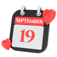 September mit Herz Monat Tag 19 png