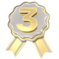 3 anniversaire d'or avec argent badge png