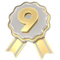 9 Anniversary Golden With Silver Badge png